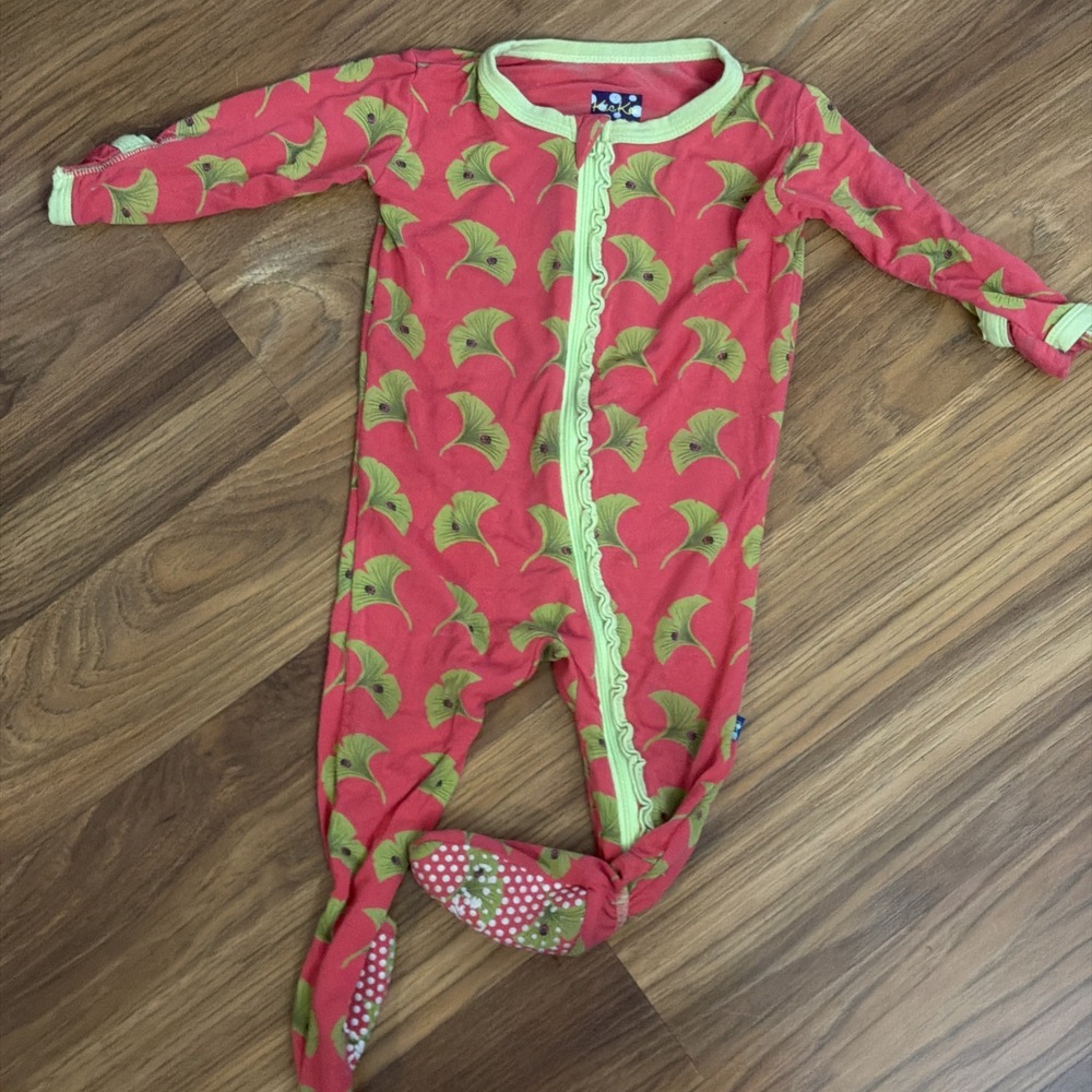 Kickee Pants Baby Girls 3-6 Months Ladybug Footed Sleeper Pajamas Bamboo
